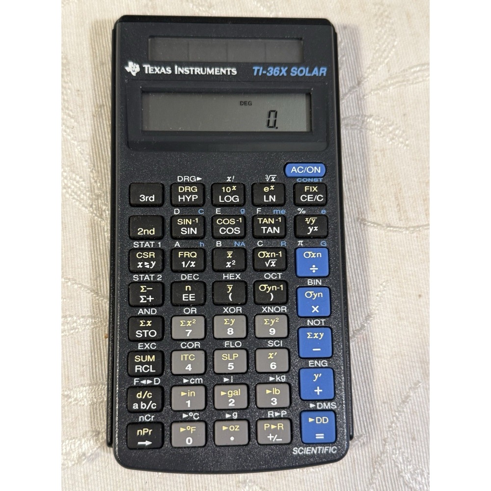 Vintage Texas Instruments TI-36X Solar Scientific Calculator w/ Case & Card